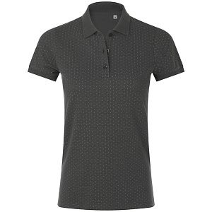 Рубашка поло женская Brandy Women, темно-серая с белым под нанесение
