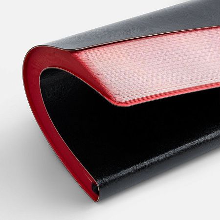 Ежедневник Doppio, недатированный, черный с красным