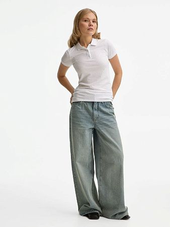 Рубашка поло женская Brandy Women, белая с темно-синим, размер XXL