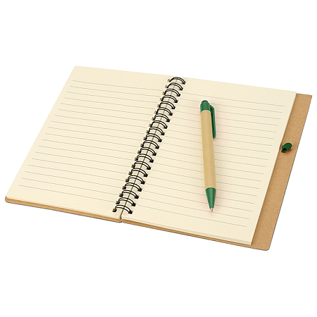 Блокнот B6 Easy Way, на пружине, в твердой обложке, c ручкой, зеленый