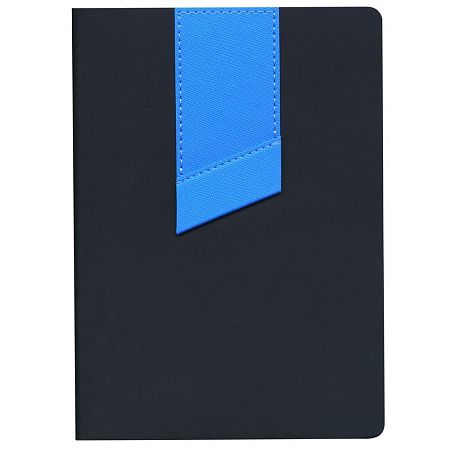 Ежедневник Bookmark, недатированный, черный с голубым