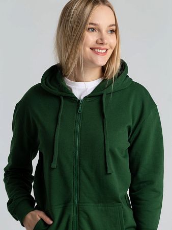 Толстовка на молнии с капюшоном Siverga Heavy 2.0, темно-зеленая, размер XL