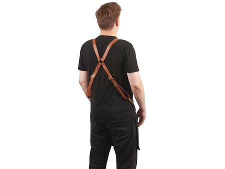 Фартук из натуральной кожи с карманами