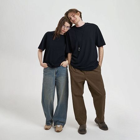 Футболка унисекс премиум AURA, 100% хлопок 200гр. черный, размер XS/S