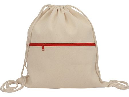 Рюкзак-мешок «Lark» из хлопка 180 г/м2 с цветной молнией