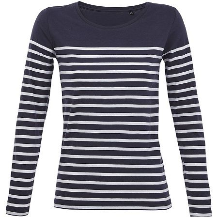 Футболка женская с длинным рукавом Matelot LSL Women, синяя с белым, размер S