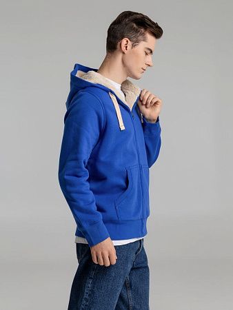 Толстовка унисекс на молнии Sherpa 280, ярко-синяя, размер L