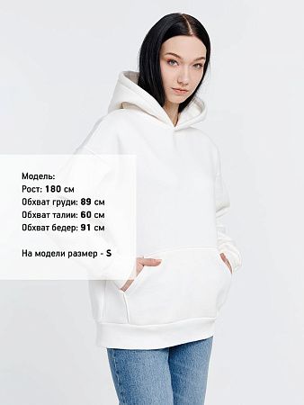 Худи оверсайз унисекс Go Easy, молочно-белое, размер S