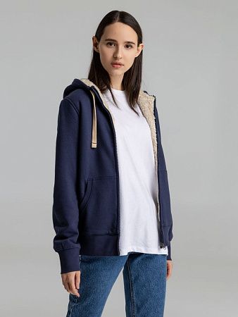 Толстовка унисекс на молнии Sherpa 280, темно-синяя, размер XXS