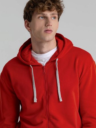 Толстовка на молнии с капюшоном Unit Siverga Heavy, красная, размер XS v2