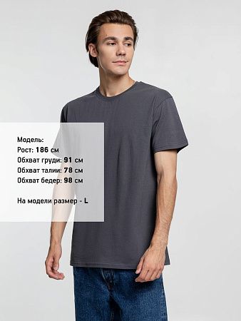 Футболка унисекс T-Bolka 160, темно-серая (графит), размер S