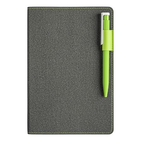 Ежедневник Flexy Freedom Ostende А5, темно-серый/салатовый, недатированный, в гибкой обложке