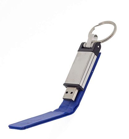 Флеш накопитель USB 2.0 Verona в кожаном чехле 32GB, металл, черный/серебристый