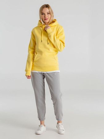 Толстовка с капюшоном унисекс King, желтая, размер S