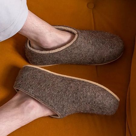 Домашние валенки Cant, серо-коричневые (натуральные), размер 44