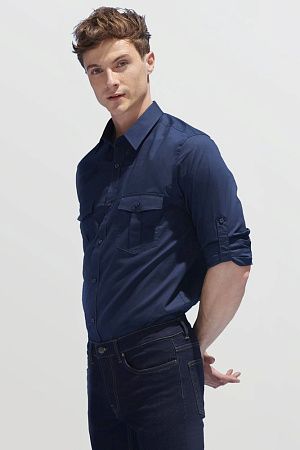 Рубашка мужская Burma Men, темно-синяя, размер S