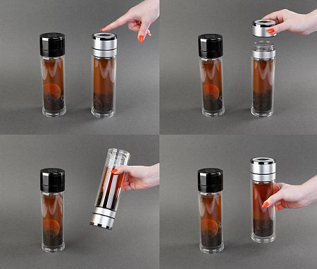 Заварочный термос "Press" 400 мл, серебристый