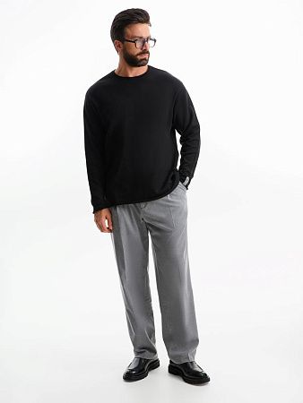 Лонгслив унисекс Siluetti Fuori, черный, размер S/M