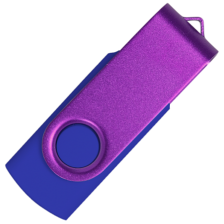 Флеш накопитель USB 2.0 Twister Сolor Mix 16GB, пластик Софт Тач/металл, синий/фиолетовый