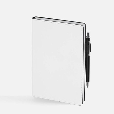 Ежедневник White Shall, недатированный, бело-черный