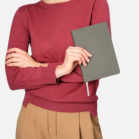 Ежедневник Latte soft touch недатированный, серый/красный