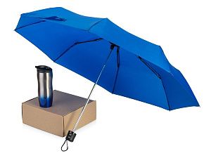 Подарочный набор «On the go» с термокружкой и зонтом, цвет: синий