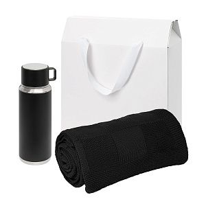 Подарочный набор Oslo, черный (плед, термос)