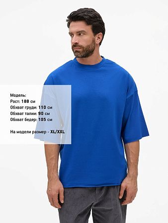 Футболка унисекс оверсайз T1, синяя, размер XL/2XL