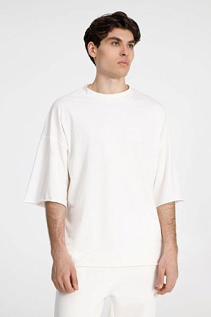 Футболка унисекс оверсайз T1, молочно-белая, размер XS/S
