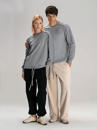 Свитшот унисекс Vozduh, светло-серый, размер M/L