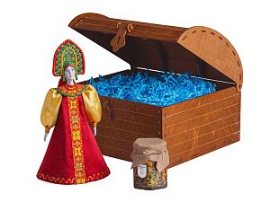 Подарочный набор: кукла фарфоровая, мёд с миксом из орехов