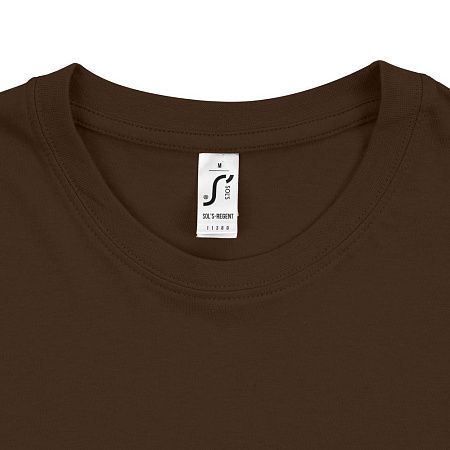 Футболка унисекс Regent 150, темно-коричневая (шоколад), размер XL