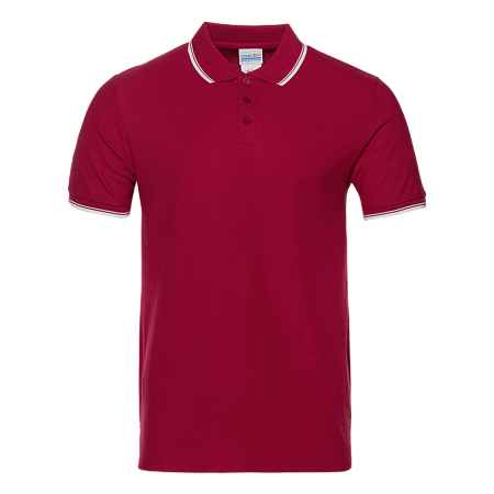Рубашка поло мужская STAN с окантовкой хлопок/полиэстер 185, 04T, Бордовый,  (66)  (52/XL)
