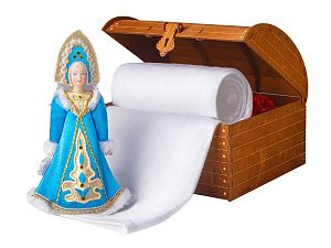 Подарочный набор: кукла фарфоровая, плед флисовый