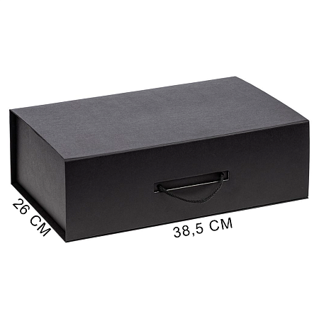 Подарочная коробка, размер 38,5*26*10,5 см, Solution Prestige Big Case  Fabrique с магнитным клапаном и ручкой , черная