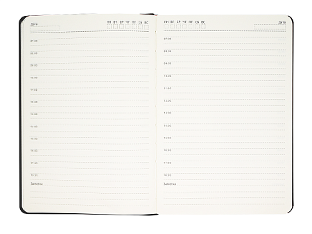 Ежедневник Alfa Garda Nuba А5, черный, недатированный, в твердой обложке в сливбоксе