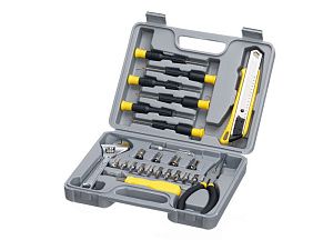 Набор инструментов, 25 предметов, цвет: серый, желтый, черный