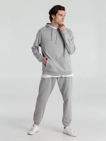 Толстовка с капюшоном унисекс Hoodie, серый меланж, размер XS
