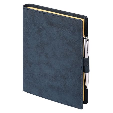 Ежедневник-портфолио Clip NEO недатированный в подарочной коробке, черный (в комплекте ручка Tesoro серебро)