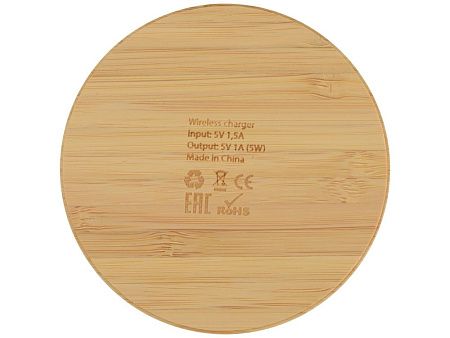 Беспроводное зарядное устройство из бамбука «Cap»