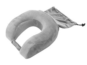 Подушка с эффектом памяти и вшитым чехлом «Stash & Snooze», цвет: серый