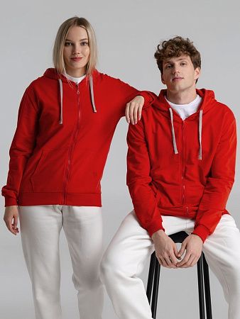 Толстовка на молнии с капюшоном Unit Siverga, красная, размер XS v2