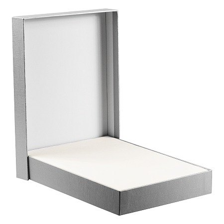 Коробка подарочная, размер 24*17,5*3 см, Solution Superior Linen, серебристая, бежевый ложемент под индивидуальную вырубку