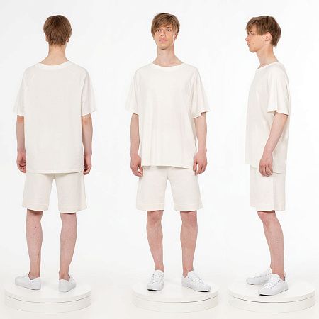 Футболка унисекс оверсайз T2, молочно-белая, размер XS/S