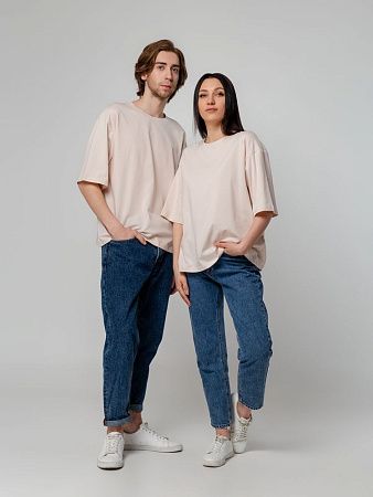 Футболка унисекс оверсайз Street Vibes, бежевая, размер XS/S