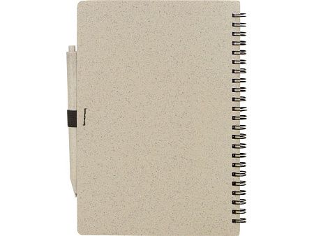 Блокнот А5 «Toledo M» с обложкой из пшеницы и пластика и шариковой ручкой