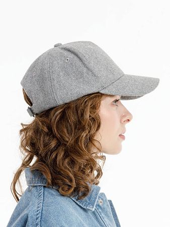 Бейсболка Woolridge, серый меланж