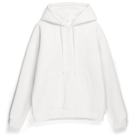 Толстовка унисекс оверсайз Zippy, белая, размер XL/2XL