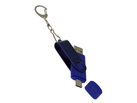 USB 3.0- флешка на 256 Гб с поворотным механизмом и дополнительным разъемом Type-C