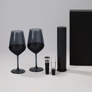 Подарочный набор 2 бокала для вина Black Edition + набор для вина Sacramento в черной коробке